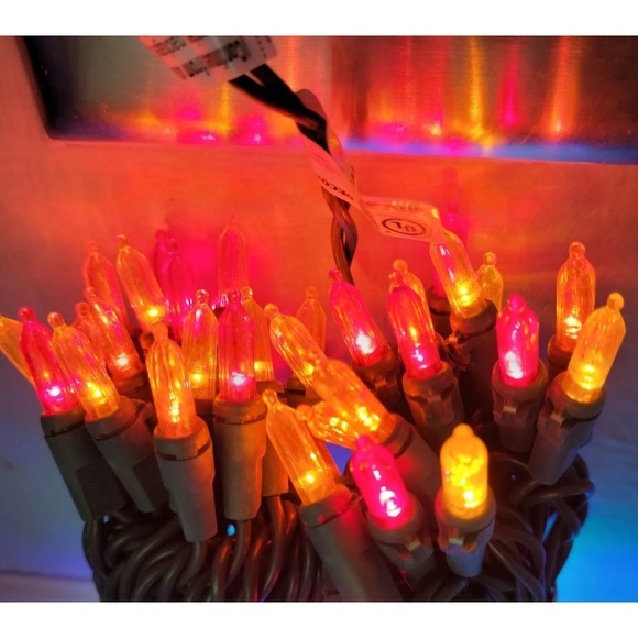 Lot of 2 Merry Brite 70 Ct Holiday LED Multicolor String Lights Green Wire - Picture 8 of 8